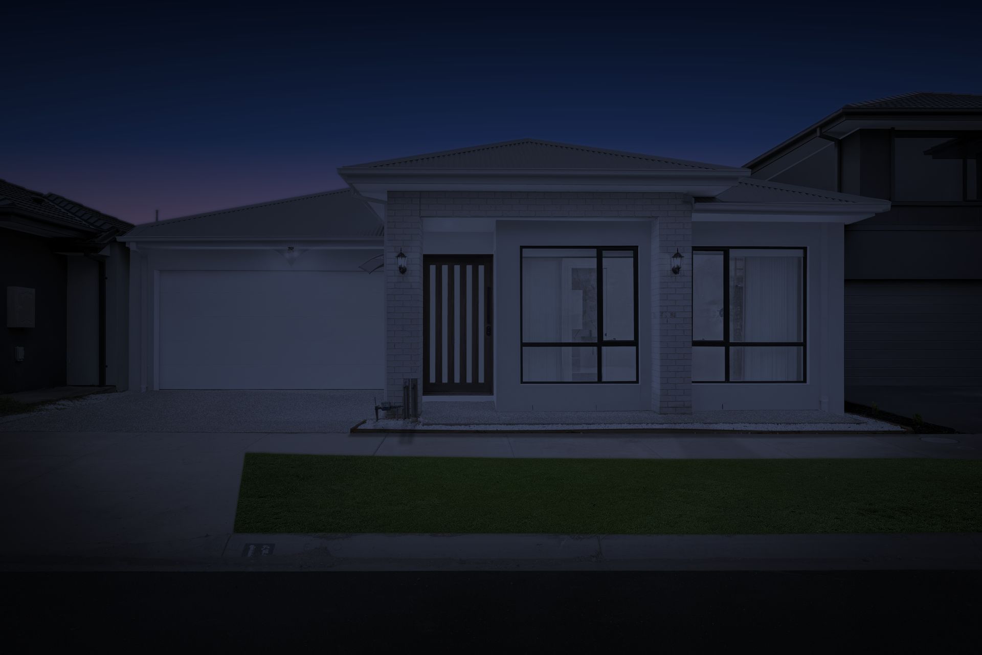 ZAB Homes project at 13 Tussock Way, Officer, at dusk