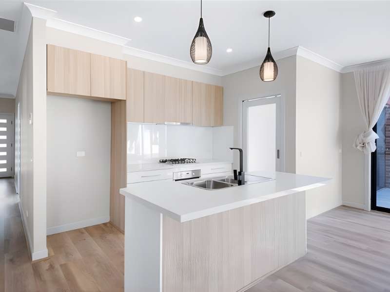 Kitchen with stone benchtops – 13 Cornflower Street, Pakenham